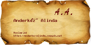 Anderkó Alinda névjegykártya